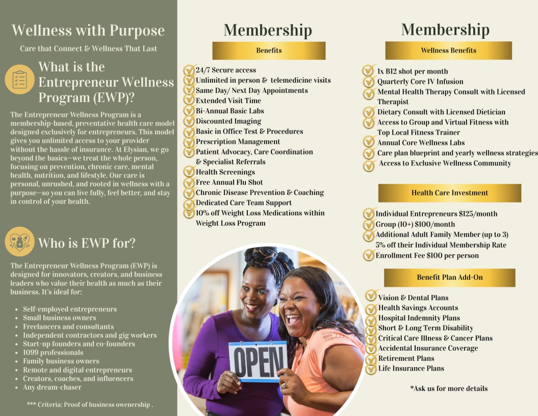 Entrepreneur Wellness Program at Elysian Wellness in Kansas City, MO